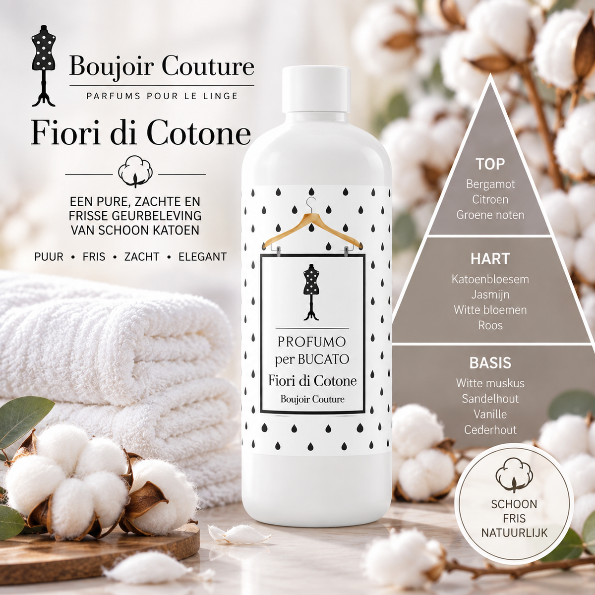 FIORI DI COTONE wasparfum – Zacht, puur en comfortabel fris – wasparfum afbeelding 1