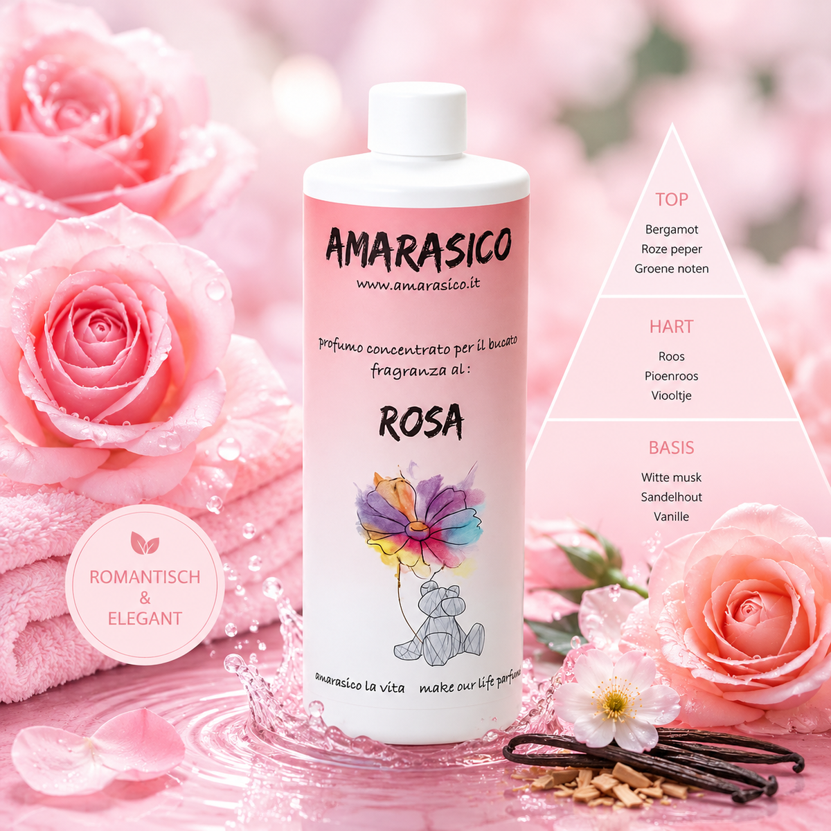 ROSA wasparfum – Romantisch, bloemig en elegant – wasparfum afbeelding 1
