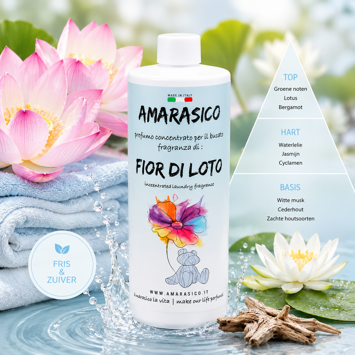 FIOR DI LOTO wasparfum – Zacht, exotisch en bloemig – wasparfum afbeelding 1