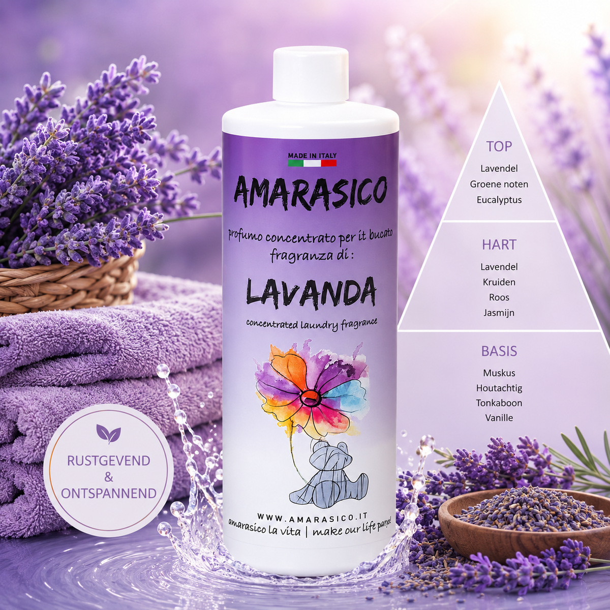 LAVANDA wasparfum – Rustgevend, fris en klassiek lavendelaroma – wasparfum afbeelding 1