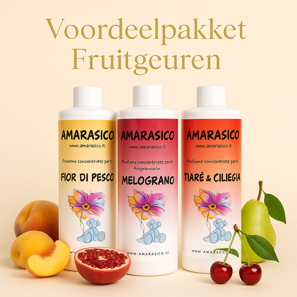 🍑 Fruitige Frisheid voor je was – Fior di Pesco • Melograno • Tiarè & Ciliegia