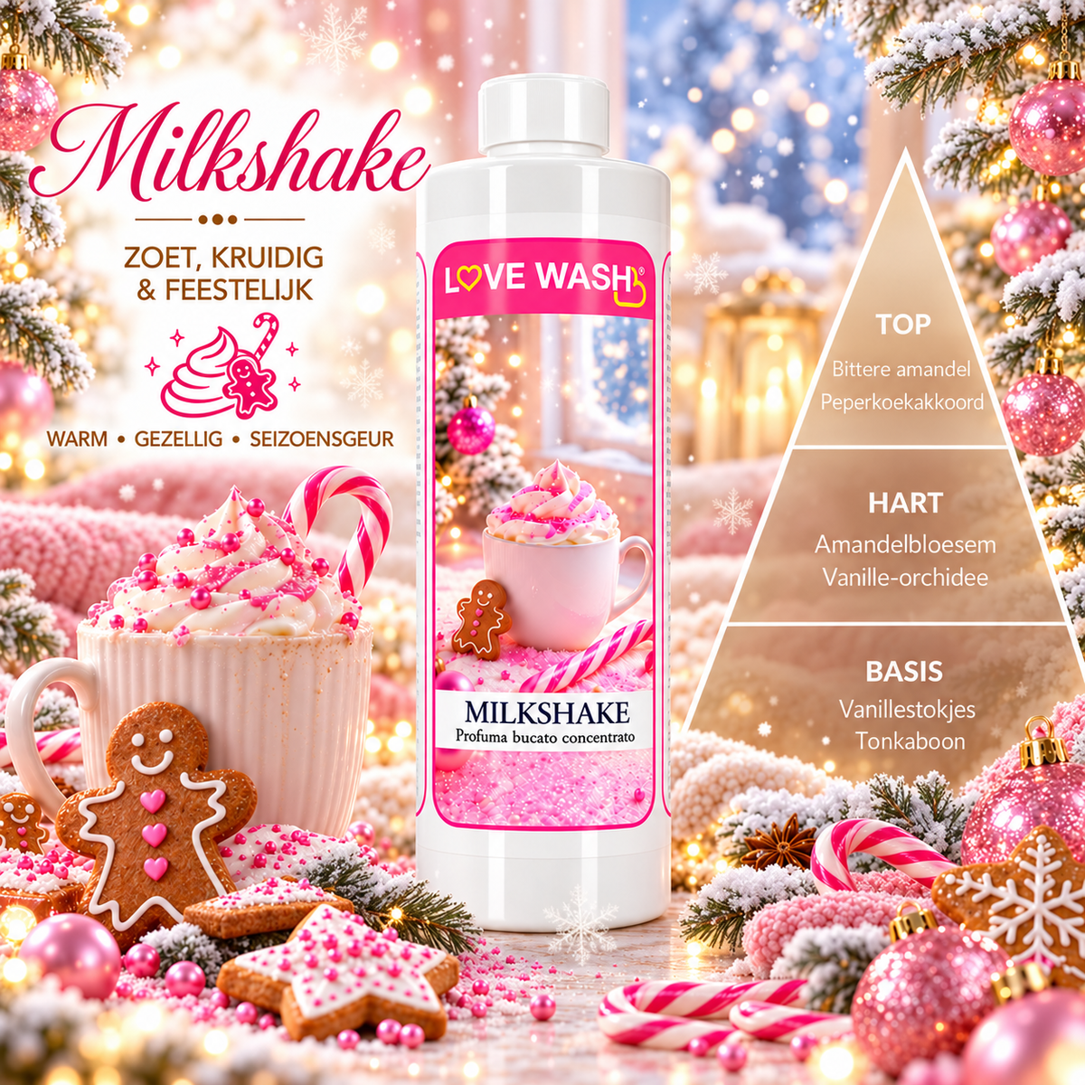 π MILKSHAKE wasparfum β Peperkoek, kaneel & kerstgezelligheid