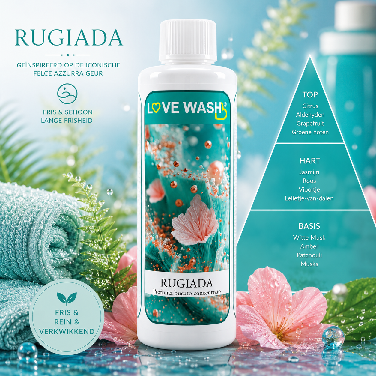 Rugiada wasparfum – Geïnspireerd op de iconische Felce Azzurra-geur – wasparfum afbeelding 1