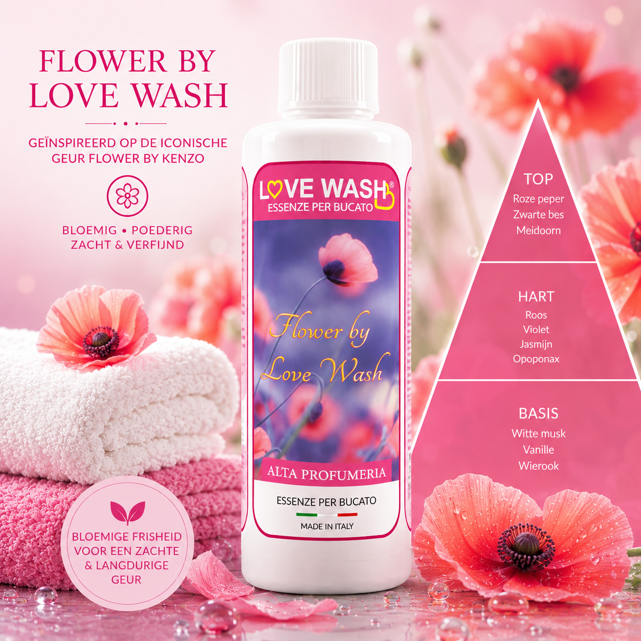 FLOWER BY LOVE WASH wasparfum – geïnspireerd op Flower by Kenzo – wasparfum afbeelding 1