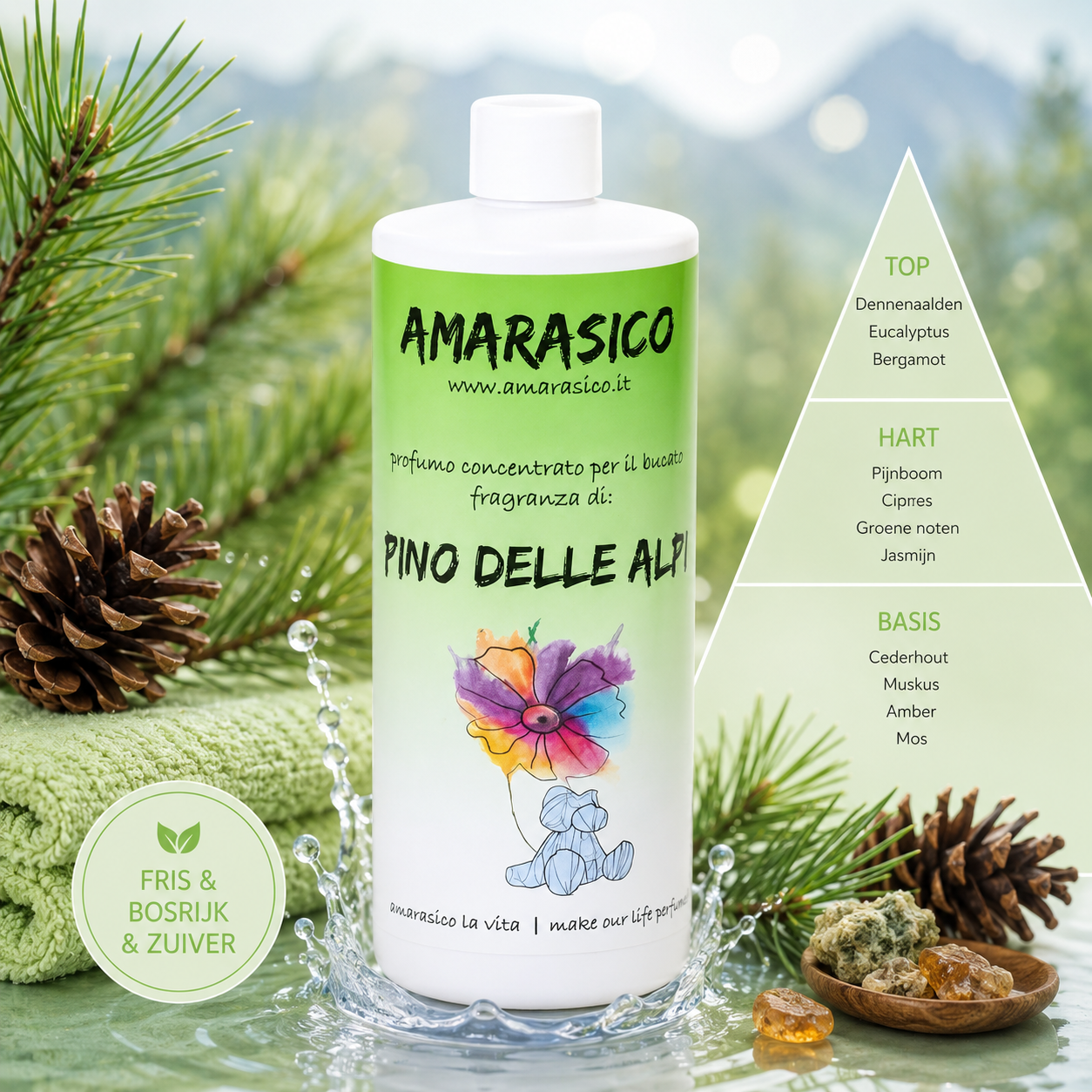 Amarasico Pino delle Alpi washing perfume
