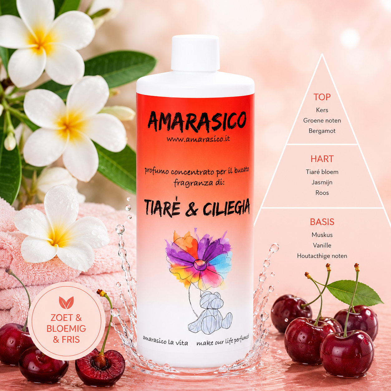 🌺 TIARE’ & CILIEGIA wasparfum – Tropisch bloemig en zoet fruitig