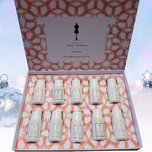 🎄 BOUJOIR COUTURE wasparfum – Luxe Proefpakket in Kerstverpakking (10x20 ml)